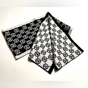 New - Michael Michael Kors Black and White Logo Pattern Scarf